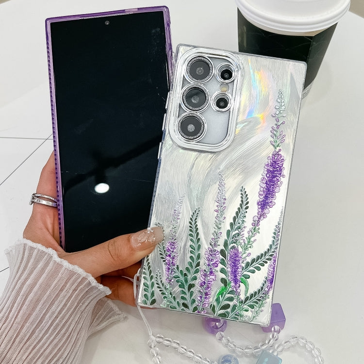 For Samsung Galaxy S25 5G Electroplating Flowers Plants Texture Wristband TPU Phone Case(Peony FL14) - Galaxy S25 5G Cases by PMC Jewellery | Online Shopping South Africa | PMC Jewellery | Buy Now Pay Later Mobicred