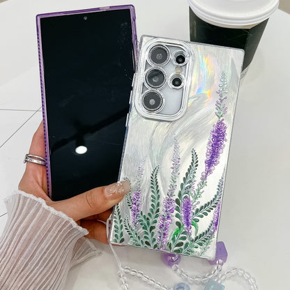 For Samsung Galaxy S25 Ultra 5G Electroplating Flowers Plants Texture Wristband TPU Phone Case(Peony FL14) - Galaxy S25 Ultra 5G Cases by PMC Jewellery | Online Shopping South Africa | PMC Jewellery | Buy Now Pay Later Mobicred