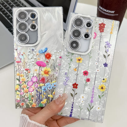 For Samsung Galaxy S25+ 5G Electroplating Flower Texture TPU Phone Case(Flowers SH4) - Galaxy S25+ 5G Cases by PMC Jewellery | Online Shopping South Africa | PMC Jewellery | Buy Now Pay Later Mobicred