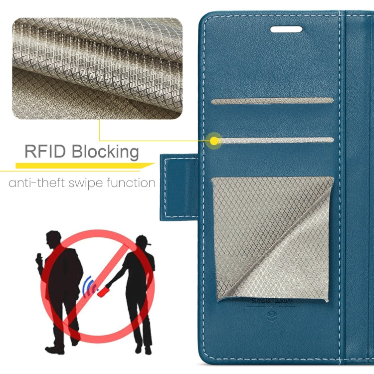 For Redmi Note 14 5G CaseMe 023 Butterfly Buckle Litchi Texture RFID Anti-theft Leather Phone Case(Blue) - Note 14 Cases by CaseMe | Online Shopping South Africa | PMC Jewellery | Buy Now Pay Later Mobicred