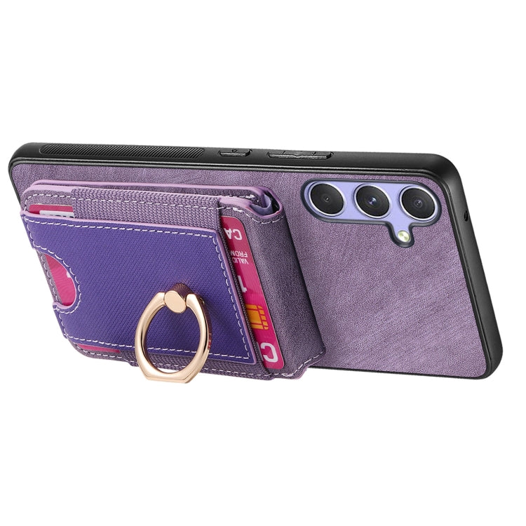 For Samsung Galaxy S25 Ultra 5G Retro Splitable Magnetic Stand Card Bag Leather Phone Case(Purple) - Galaxy S25 Ultra 5G Cases by PMC Jewellery | Online Shopping South Africa | PMC Jewellery | Buy Now Pay Later Mobicred