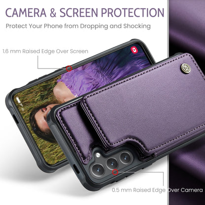 For Samsung Galaxy S25 5G CaseMe C22 Card Slots Holder RFID Anti-theft Phone Case(Purple) - Galaxy S25 5G Cases by CaseMe | Online Shopping South Africa | PMC Jewellery | Buy Now Pay Later Mobicred