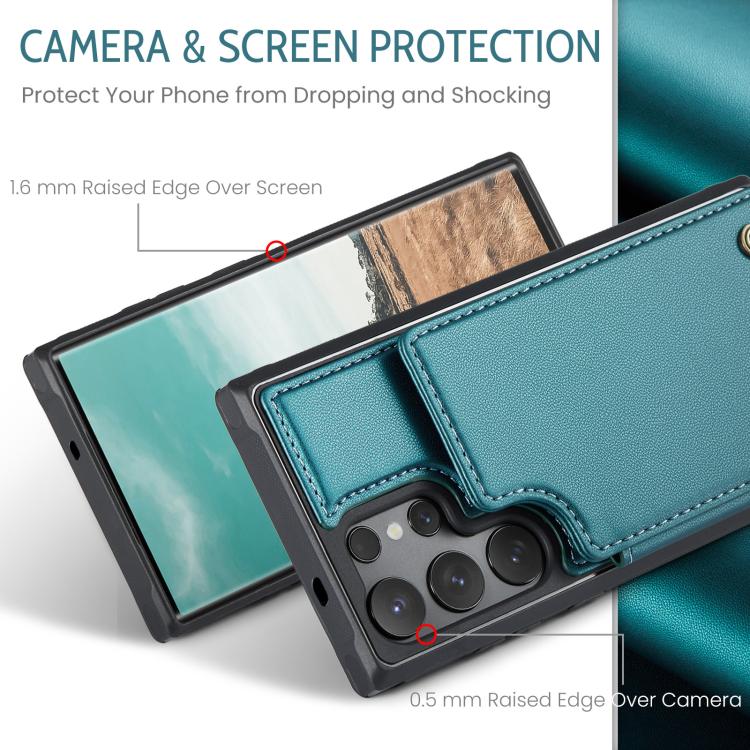 For Samsung Galaxy S25 Ultra 5G CaseMe C22 Card Slots Holder RFID Anti-theft Phone Case(Green) - Galaxy S25 Ultra 5G Cases by CaseMe | Online Shopping South Africa | PMC Jewellery | Buy Now Pay Later Mobicred