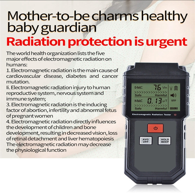 RZ825 Electromagnetic Radiation Tester Portable Digital Liquid Crystal Electromagnetic Field EMF Meter Measuring Instrument For Computer Mobile Phone - Radiation Detector by PMC Jewellery | Online Shopping South Africa | PMC Jewellery | Buy Now Pay Later Mobicred