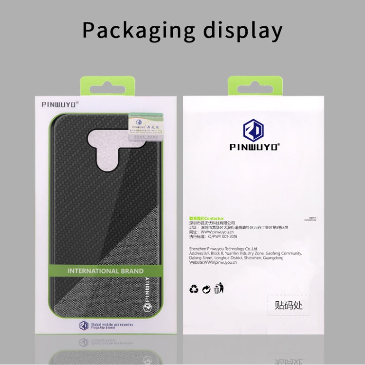 PINWUYO Hong Series Anti-fall TPU+ Chemical Fiber Cloth Protective Cover for LG K50 / Q60(Black) - LG by PINWUYO | Online Shopping South Africa | PMC Jewellery | Buy Now Pay Later Mobicred