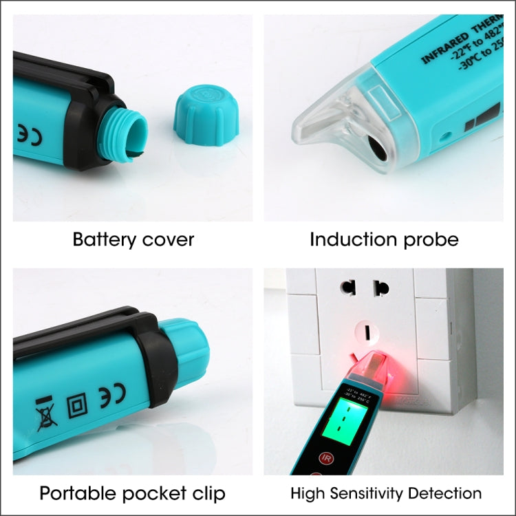 JHL-18A Digital Non-Contact Thermometer AC Voltage Detector Infrared Thermometer Voltage Pen Type Handheld Induction Voltage Tester - Current & Voltage Tester by PMC Jewellery | Online Shopping South Africa | PMC Jewellery | Buy Now Pay Later Mobicred