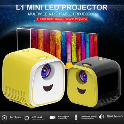 L1 Children Projector Mini LED Portable Home Speaker Projector, US Plug(Yellow) - LED Projector by PMC Jewellery | Online Shopping South Africa | PMC Jewellery | Buy Now Pay Later Mobicred