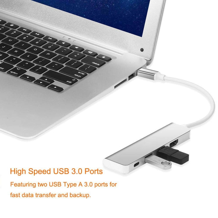 4 in 1 Type C Hub with HDMI  USB 3.0 Adapter for MacBook Hub USB Computer Peripherals USB Type C HDMI for MacBook Pro Air - USB HUB by PMC Jewellery | Online Shopping South Africa | PMC Jewellery | Buy Now Pay Later Mobicred