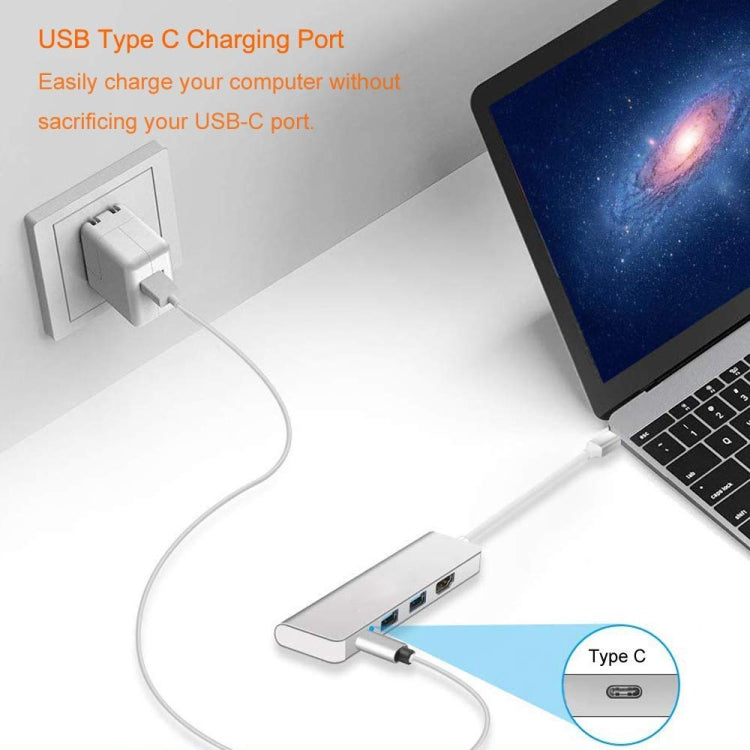 4 in 1 Type C Hub with HDMI  USB 3.0 Adapter for MacBook Hub USB Computer Peripherals USB Type C HDMI for MacBook Pro Air - USB HUB by PMC Jewellery | Online Shopping South Africa | PMC Jewellery | Buy Now Pay Later Mobicred