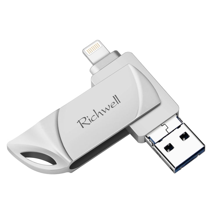 Richwell DXZ65 USB Flash Disk 32G 3 in 1 Micro USB + 8 Pin + USB 3.0 Compatible IPhone & IOS(Silver) - U Disk & Card Reader by Richwell | Online Shopping South Africa | PMC Jewellery | Buy Now Pay Later Mobicred