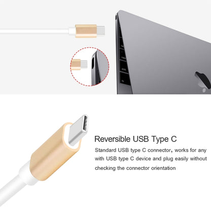 USB Type C to VGA 3-in-1 Hub Adapter supports USB Type C tablets and laptops for Macbook Pro / Google ChromeBook(Gold) - Cable & Adapters by PMC Jewellery | Online Shopping South Africa | PMC Jewellery | Buy Now Pay Later Mobicred