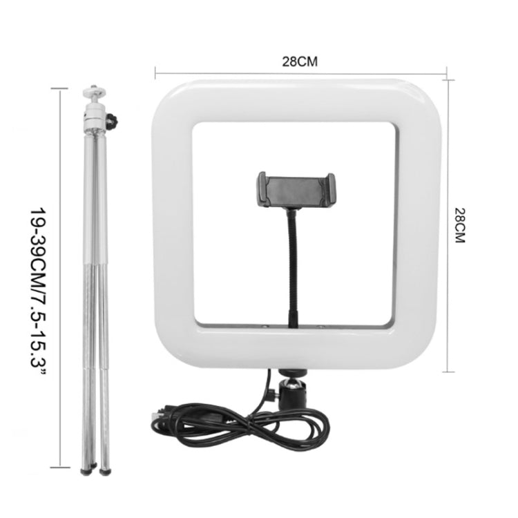 XWJ-D35B 28cm Dimmable LED Square Light With Tripod Net Red Live Fill Light Mobile Phone Bracket - Selfie Light by PMC Jewellery | Online Shopping South Africa | PMC Jewellery | Buy Now Pay Later Mobicred