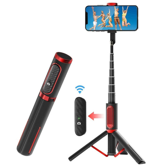 M18 Portable Selfie Stick Remote Control Mobile Phone Holder(Red) - Selfie Sticks by PMC Jewellery | Online Shopping South Africa | PMC Jewellery | Buy Now Pay Later Mobicred