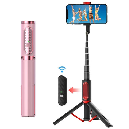 M18 Portable Selfie Stick Remote Control Mobile Phone Holder(Pink) - Selfie Sticks by PMC Jewellery | Online Shopping South Africa | PMC Jewellery | Buy Now Pay Later Mobicred