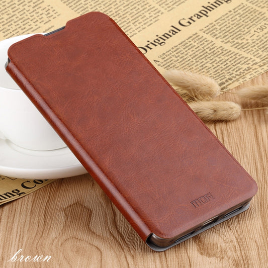 For Huawei P30 MOFI Rui Series Classical Leather Flip Leather Case With Bracket Embedded Steel Plate All-inclusive(Brown) - Huawei Cases by MOFI | Online Shopping South Africa | PMC Jewellery