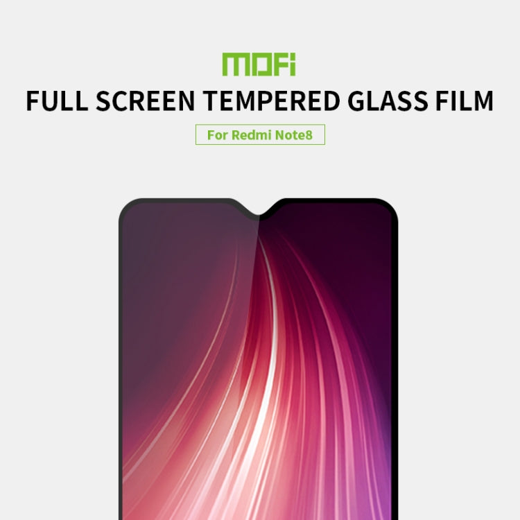 For Xiaomi RedMi Note8 MOFI 9H 2.5D Full Screen Tempered Glass Film(Black) -  by MOFI | Online Shopping South Africa | PMC Jewellery