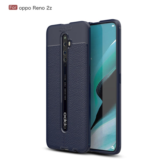 For OPPO Reno2 Z Litchi Texture TPU Shockproof Case(Navy Blue) - OPPO Cases by PMC Jewellery | Online Shopping South Africa | PMC Jewellery | Buy Now Pay Later Mobicred