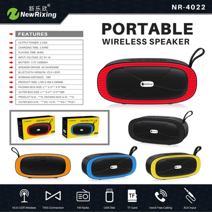 New Rixing NR4022 Portable Stereo Surround Soundbar Bluetooth Speaker with Microphone, Support TF Card FM(Orange) - Desktop Speaker by NewRixing | Online Shopping South Africa | PMC Jewellery | Buy Now Pay Later Mobicred