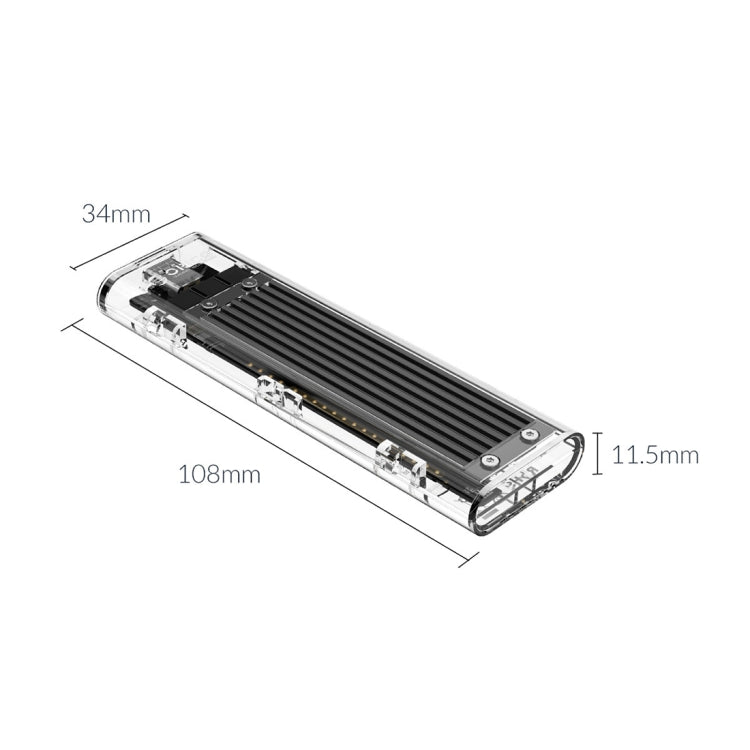 ORICO TCM2F-C3 NGFF M.2 Hard Drive Enclosure,Tool Free Type-C Interface Transparent Hard Disk Box - HDD Enclosure by ORICO | Online Shopping South Africa | PMC Jewellery | Buy Now Pay Later Mobicred