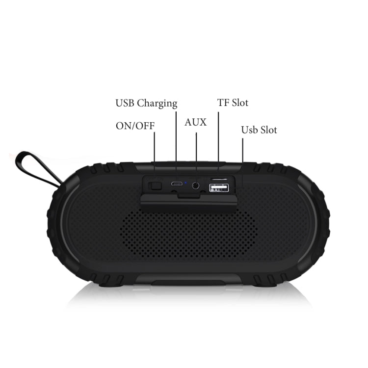 New Rixing NR5016 Wireless Portable Bluetooth Speaker Stereo Sound 10W System Music Subwoofer Column, Support TF Card, FM(Black) - Desktop Speaker by NewRixing | Online Shopping South Africa | PMC Jewellery | Buy Now Pay Later Mobicred