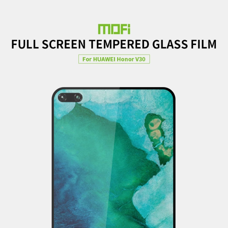 For Huawei Honor V30 MOFI 9H 2.5D Full Screen Tempered Glass Film(Black) - Honor Tempered Glass by MOFI | Online Shopping South Africa | PMC Jewellery