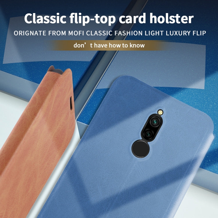 For Xiaomi RedMi 8 MOFI Crazy Horse Texture Horizontal Flip Protective Leather Case(Blue) - Xiaomi Cases by MOFI | Online Shopping South Africa | PMC Jewellery