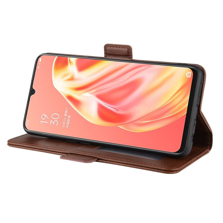 For OPPO A91 Dual-side Magnetic Buckle Horizontal Flip PU Leather Case with Holder & Card Slots & Wallet(Brown) - OPPO Cases by PMC Jewellery | Online Shopping South Africa | PMC Jewellery | Buy Now Pay Later Mobicred