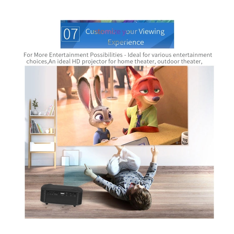 A2000 Portable Projector 800 Lumen LCD Home Theater Video Projector, Support 1080P, US Plug (Orange) - LED Projector by PMC Jewellery | Online Shopping South Africa | PMC Jewellery | Buy Now Pay Later Mobicred