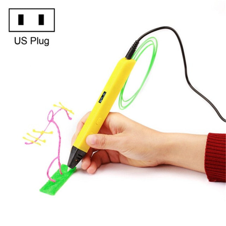 RP800A Childrens Educational Toys 3D Printing Pen, Plug Type:US Plug(Yellow) - 3D Printer by PMC Jewellery | Online Shopping South Africa | PMC Jewellery | Buy Now Pay Later Mobicred