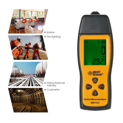 Smart Sensor AS8700A Handheld Carbon Monoxide Meter High Precision Digital CO Leak Detector Analyzer,  Sound  Light Alarm, Range: 0-1000ppm - Gas Monitor by BENETECH | Online Shopping South Africa | PMC Jewellery | Buy Now Pay Later Mobicred