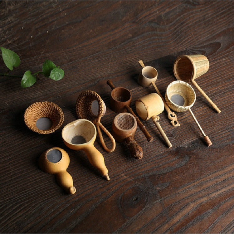 Bamboo Woven Creative Filter Reusable Filter Tea Colander Gadget, Style:Calabash Single Section Tea Leak - Tea Strainers by PMC Jewellery | Online Shopping South Africa | PMC Jewellery | Buy Now Pay Later Mobicred