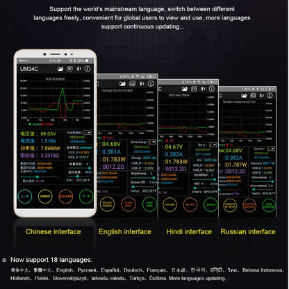 USB 3.0 Color Display Screen Tester Voltage-current Measurement Type-C Meter, Support Android APP, Model:UM34C with Bluetooth - Current & Voltage Tester by PMC Jewellery | Online Shopping South Africa | PMC Jewellery | Buy Now Pay Later Mobicred