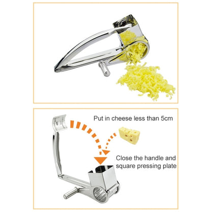 Cheese Grater Rotory Container Stainless Steel Hand-Crank Rotary Shredder with 3-4 holes - Cutter & Peeler by PMC Jewellery | Online Shopping South Africa | PMC Jewellery