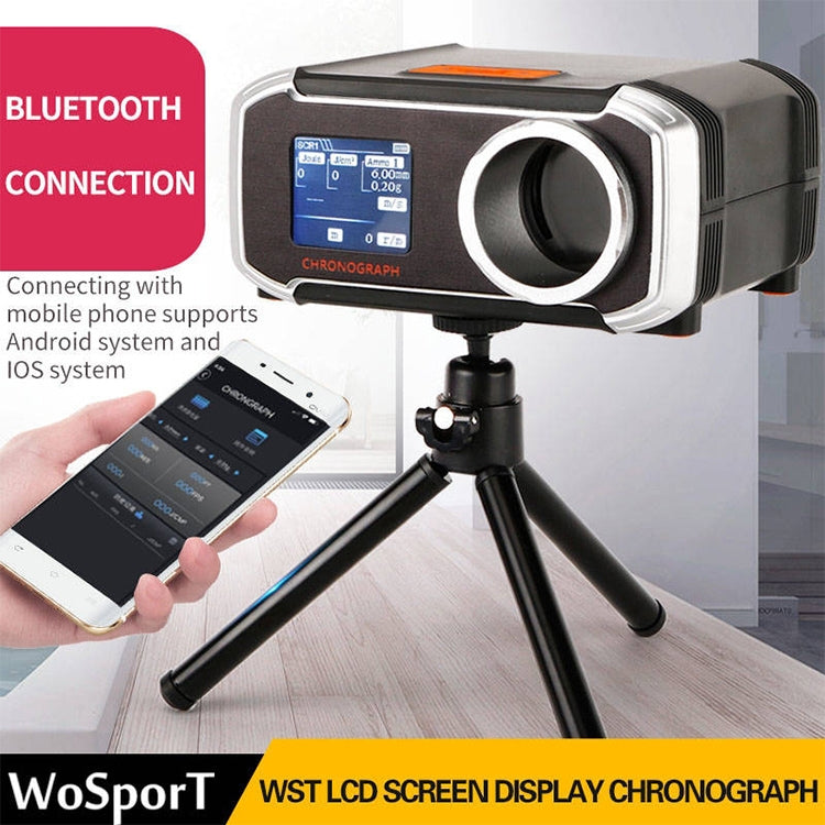 WoSporT LCD Screen Display Chronograph Speed Tester, APP Bluetooth Synchronization Eight Languages Show Speed Measurement - Tachometers & Anemometer by PMC Jewellery | Online Shopping South Africa | PMC Jewellery | Buy Now Pay Later Mobicred