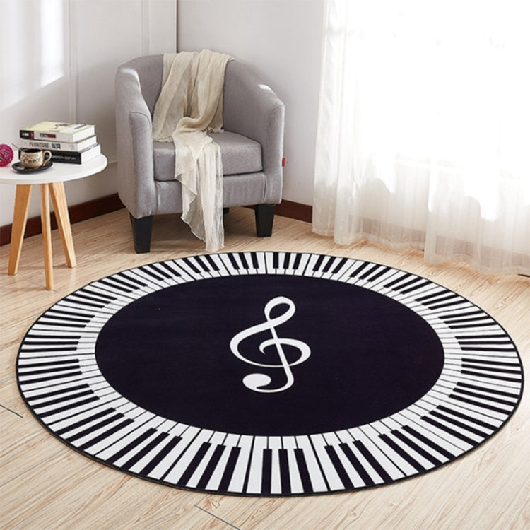 Music Symbol Piano Key  Round Carpet  Home Bedroom Mat Floor Decoration Rug, Diameter: 60cm(Round Piano) - Mats by PMC Jewellery | Online Shopping South Africa | PMC Jewellery