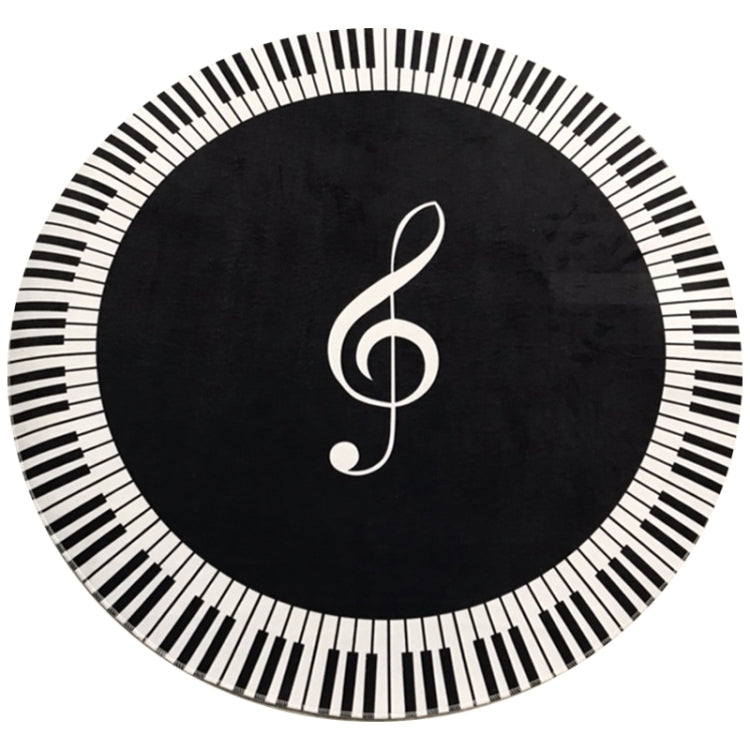 Music Symbol Piano Key  Round Carpet  Home Bedroom Mat Floor Decoration Rug, Diameter: 60cm(Round Piano) - Mats by PMC Jewellery | Online Shopping South Africa | PMC Jewellery