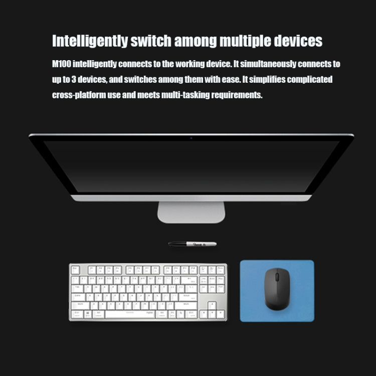 Rapoo M100G 2.4GHz 1300 DPI 3 Buttons Office Mute Home Small Portable Wireless Bluetooth Mouse(Sapphire Blue) - Wireless Mice by Rapoo | Online Shopping South Africa | PMC Jewellery | Buy Now Pay Later Mobicred