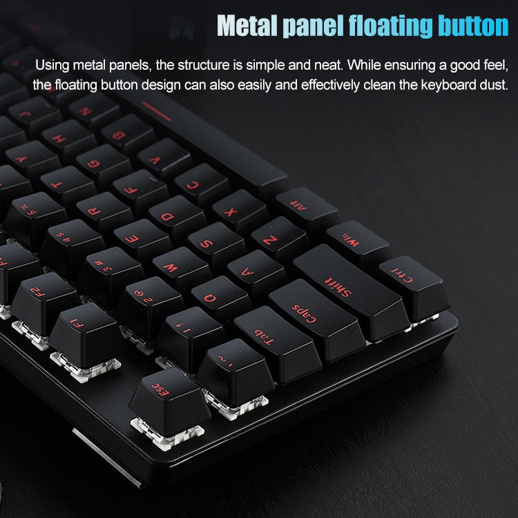 Rapoo V500 87-keys Alloy Edition Desktop Laptop Computer Game Esports Office Home Typing Metal Wired Mechanical Keyboard without Backlight,(Black Shaft) - Wired Keyboard by Rapoo | Online Shopping South Africa | PMC Jewellery | Buy Now Pay Later Mobicred