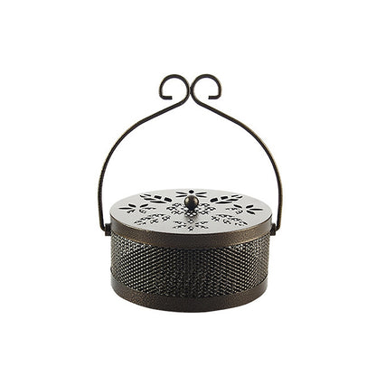 Outdoor Portable Multifunctional Hollow Fireproof Mosquito Coil Box with Lid(Bronze) - Mosquito Coil Tray by PMC Jewellery | Online Shopping South Africa | PMC Jewellery | Buy Now Pay Later Mobicred