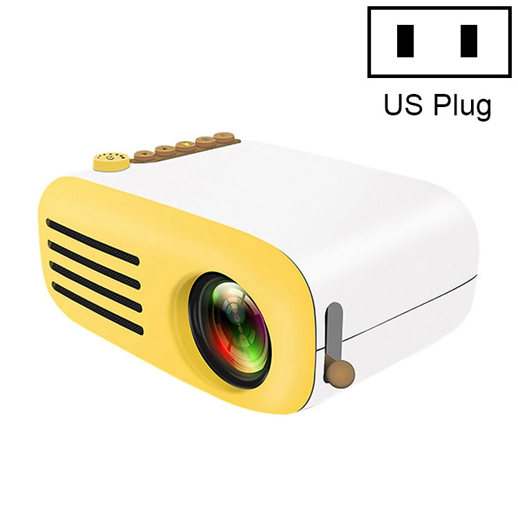 YG200 Portable LED Pocket Mini Projector AV SD HDMI Video Movie Game Home Theater Video Projector, US Plug(Yellow and White) - LED Projector by PMC Jewellery | Online Shopping South Africa | PMC Jewellery | Buy Now Pay Later Mobicred