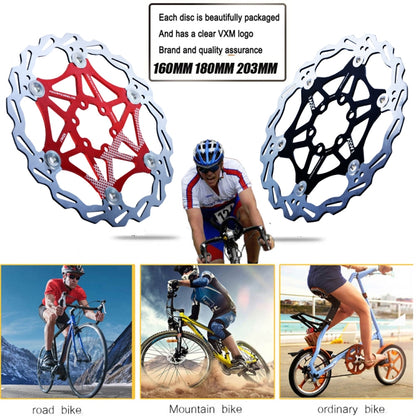 VXM Bicycle Mountain Bike Floating Brake Disc Brake 160mm(Red) - Bicycle Brake Parts by VXM | Online Shopping South Africa | PMC Jewellery