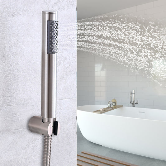 Three-piece Suit Bathroom Water Saving Pressurization Stainless Steel Round Bar Handheld Nozzle Shower Head - Shower Head by PMC Jewellery | Online Shopping South Africa | PMC Jewellery
