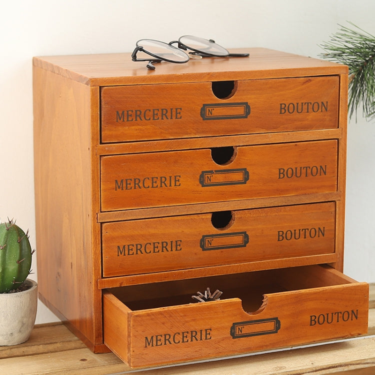 One Pumping  Retro Wooden Drawer Storage Cabinet Desk - Storage Boxes by PMC Jewellery | Online Shopping South Africa | PMC Jewellery