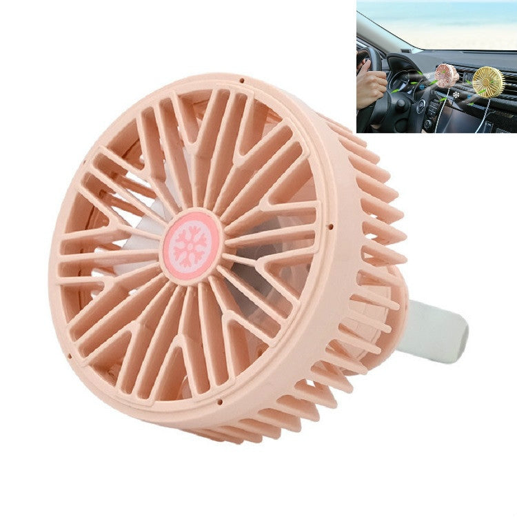 Car Vent Fan Multi-function USB Interface Mini LED Lamp Car Fan(Pink) - Heating & Fans by PMC Jewellery | Online Shopping South Africa | PMC Jewellery | Buy Now Pay Later Mobicred