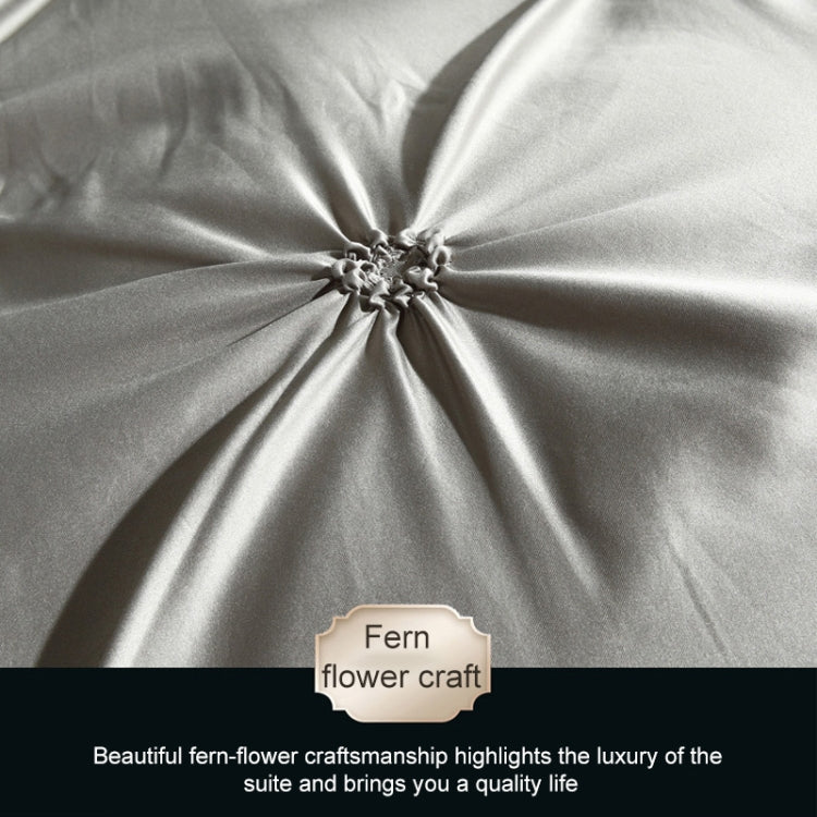 Washed Silk Flower Quilt Cover Bed Linings, Size:2.3x2.6m Three Piece Set(Silver Grey) - Bedding by PMC Jewellery | Online Shopping South Africa | PMC Jewellery