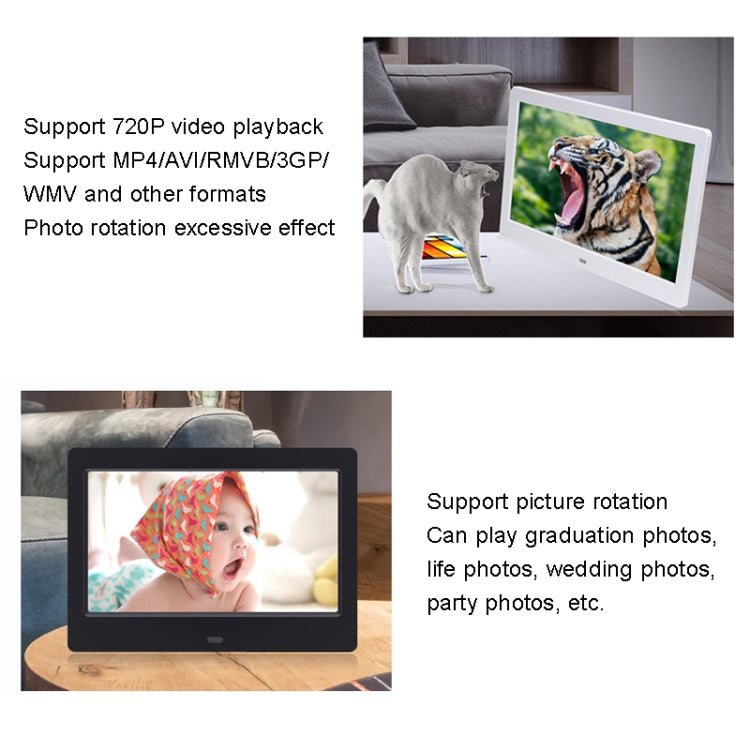 DPF-706 7 inch Digital Photo Frame LED Wall Mounted Advertising Machine, Plug:UK Plug(Black) - 1.5-7.0 inch by PMC Jewellery | Online Shopping South Africa | PMC Jewellery | Buy Now Pay Later Mobicred