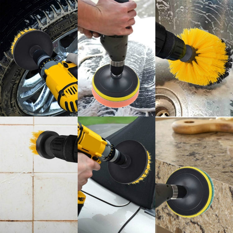 19 in 1 Household Nylon Hexagonal Electric Drill Brush Pads Scouring Sanding Disc Pad Kits - Sponges, Cloths & Brushes by PMC Jewellery | Online Shopping South Africa | PMC Jewellery | Buy Now Pay Later Mobicred