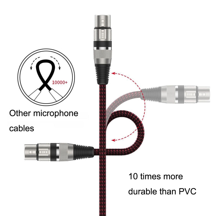 8m Red and Black Net TRS 6.35mm Male To Caron Female Microphone XLR Balance Cable - Microphone Audio Cable & Connector by PMC Jewellery | Online Shopping South Africa | PMC Jewellery | Buy Now Pay Later Mobicred