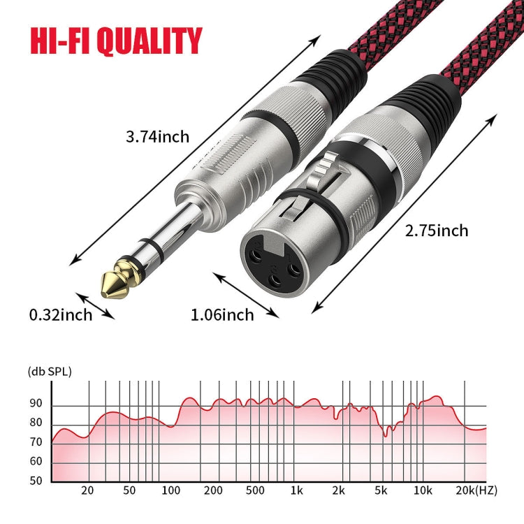 10m Red and Black Net TRS 6.35mm Male To Caron Female Microphone XLR Balance Cable - Microphone Audio Cable & Connector by PMC Jewellery | Online Shopping South Africa | PMC Jewellery | Buy Now Pay Later Mobicred