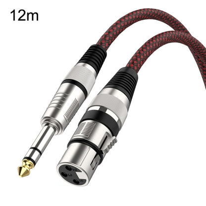 12m Red and Black Net TRS 6.35mm Male To Caron Female Microphone XLR Balance Cable - Microphone Audio Cable & Connector by PMC Jewellery | Online Shopping South Africa | PMC Jewellery | Buy Now Pay Later Mobicred